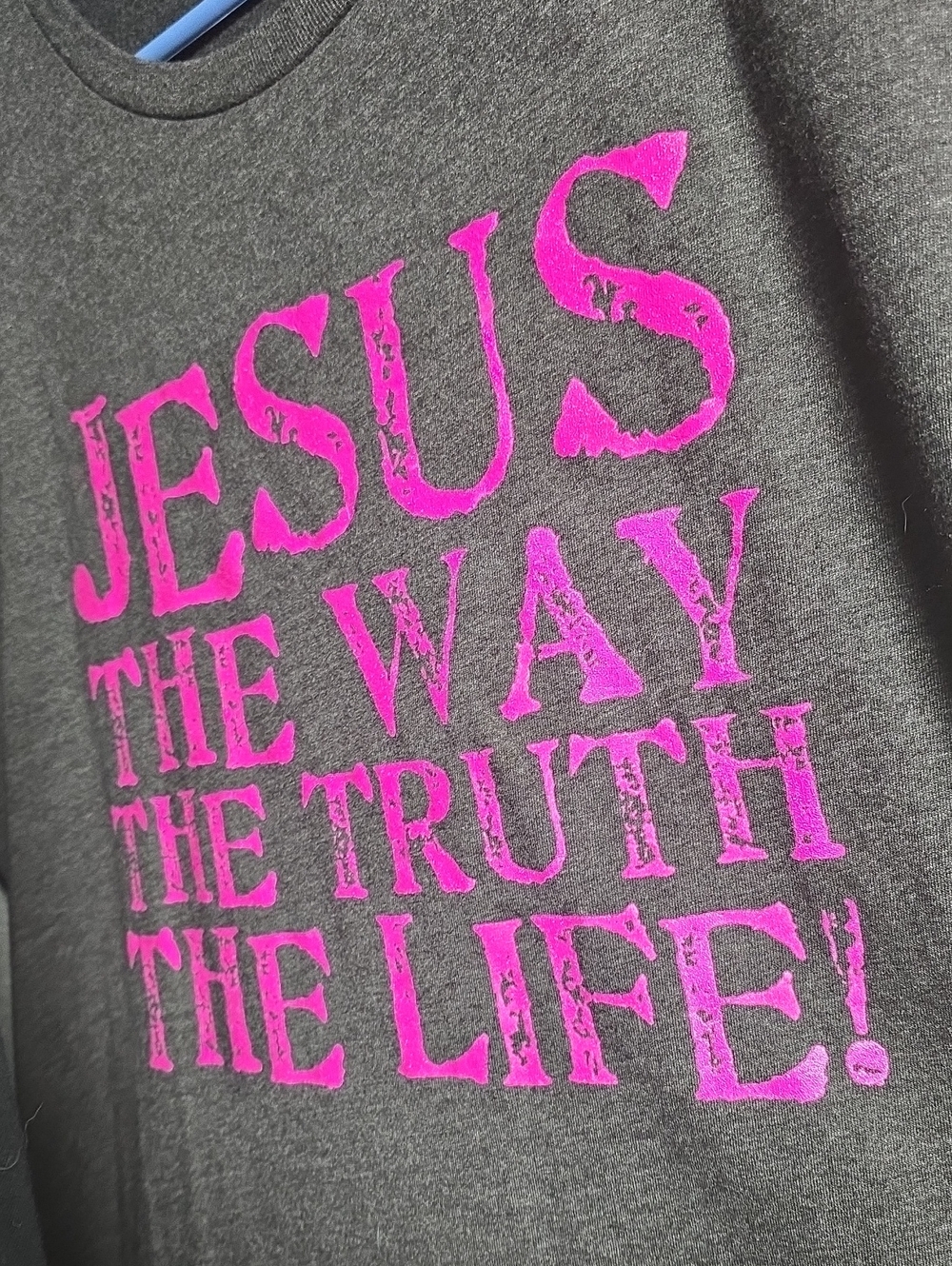 Kids Faith Graphic Tee - Dark Gray with Pink Print
